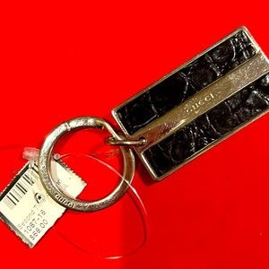 Used Gucci Keyring black leather and metal